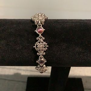 Amethyst inspired silver bracelet